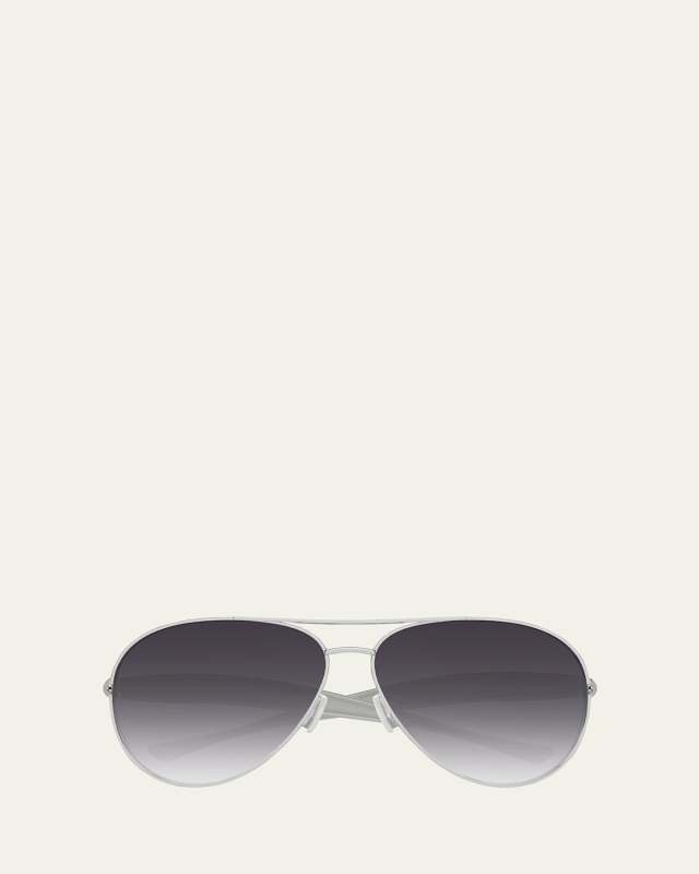 Curved Metal Aviator Sunglasses